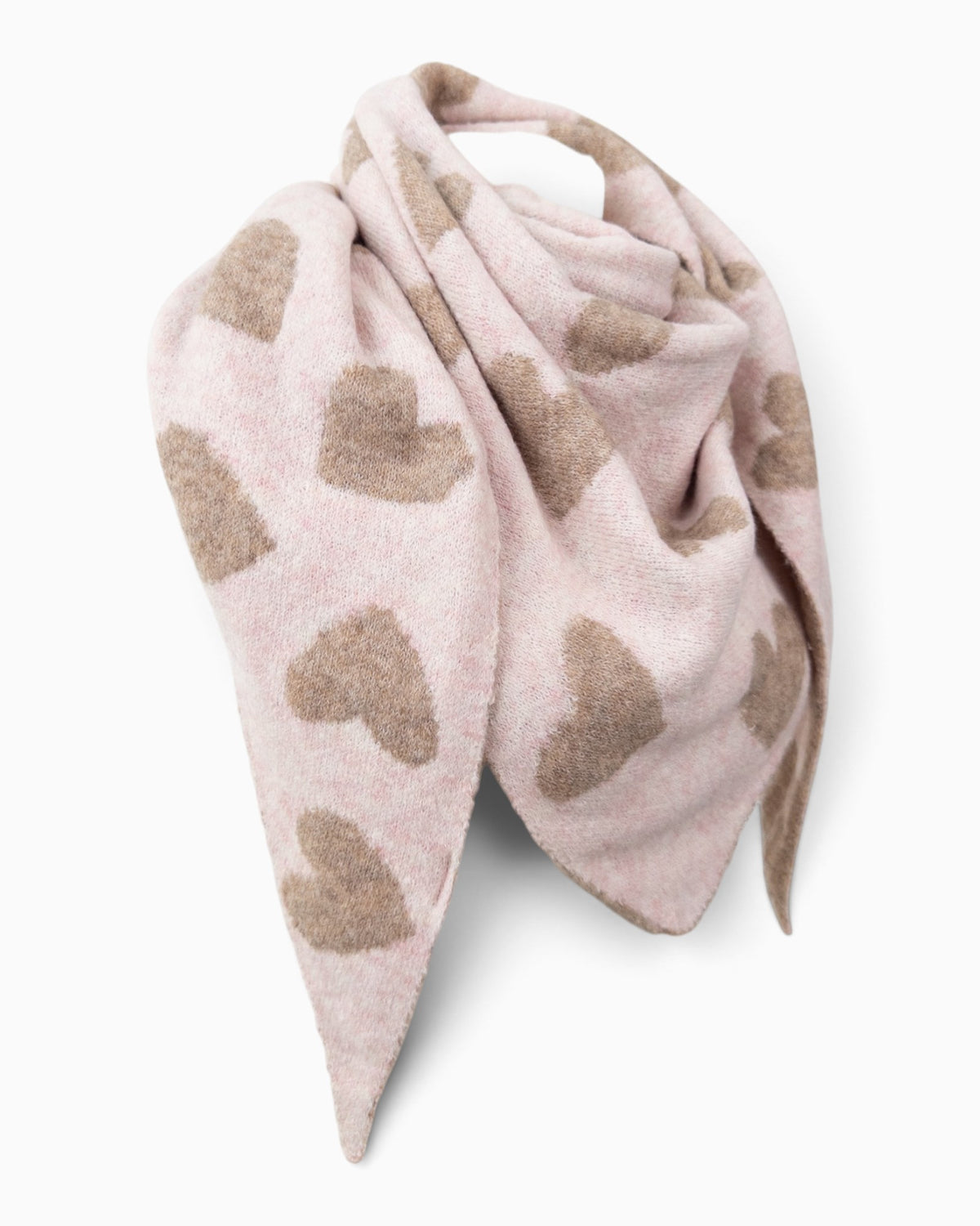 Wende-Dreieckstuch Herz rosé taupe