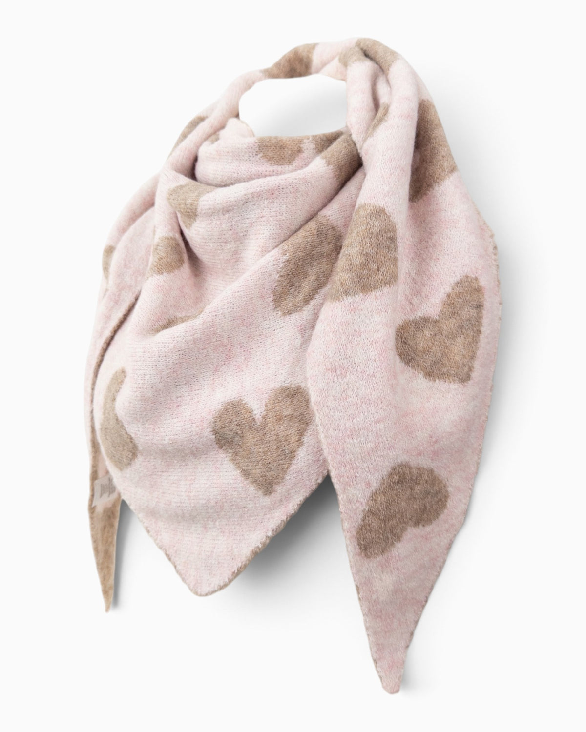 Wende-Dreieckstuch Herz rosé taupe