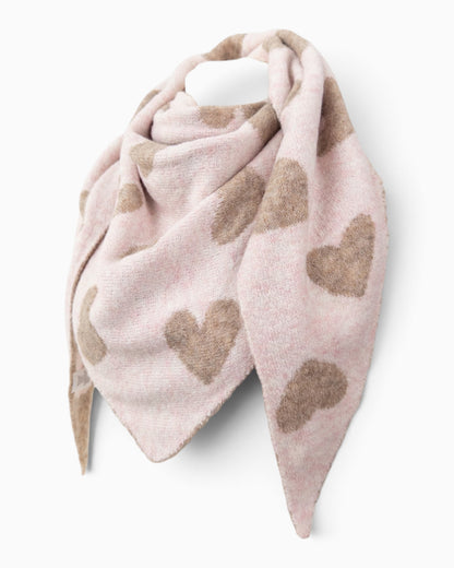 Wende-Dreieckstuch Herz rosé taupe