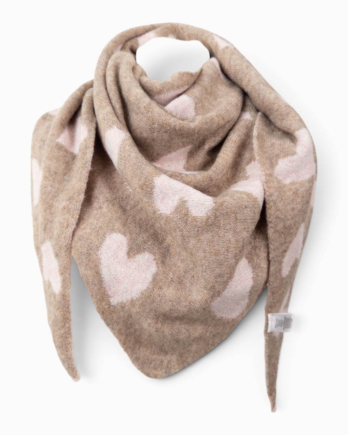 Wende-Dreieckstuch Herz rosé taupe