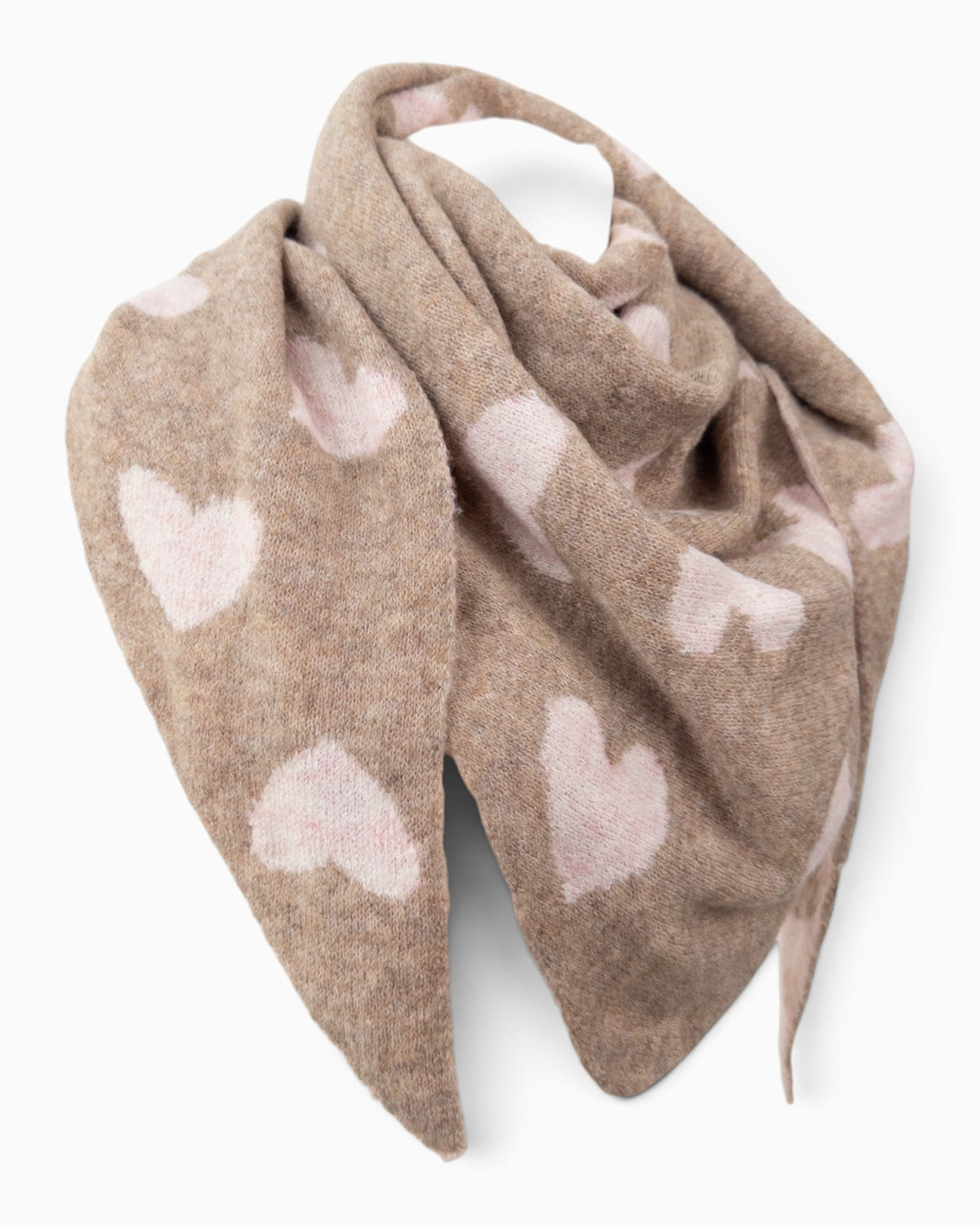 Wende-Dreieckstuch Herz rosé taupe