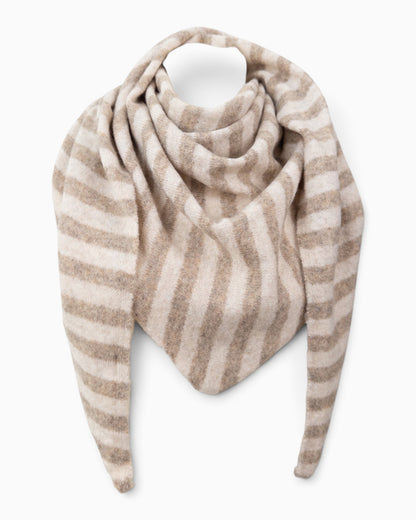 Dreieckstuch Streifen taupe creme