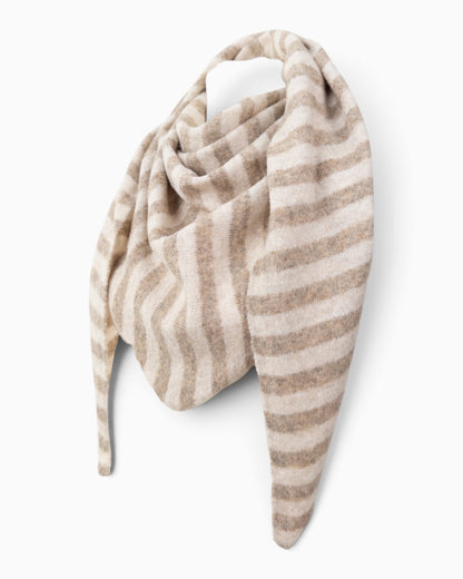 Dreieckstuch Streifen taupe creme