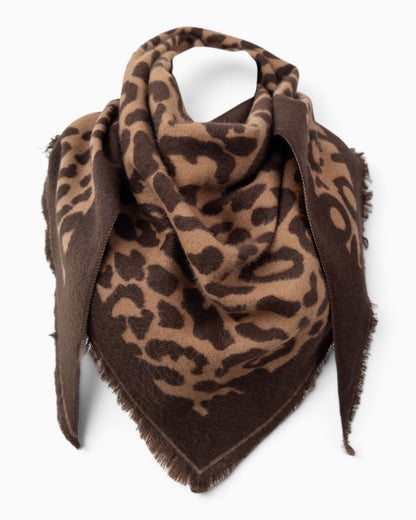 Wende-Dreieckstuch Leo camel dunkelbraun