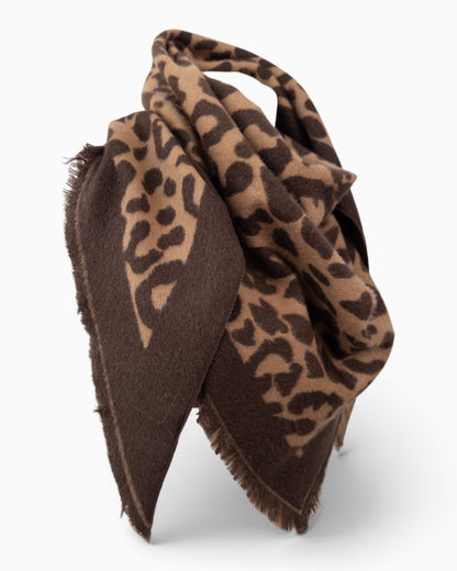 Wende-Dreieckstuch Leo camel dunkelbraun
