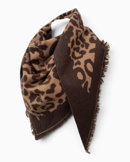 Wende-Dreieckstuch Leo camel dunkelbraun