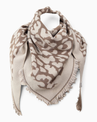 Wende-Dreieckstuch Leo creme taupe