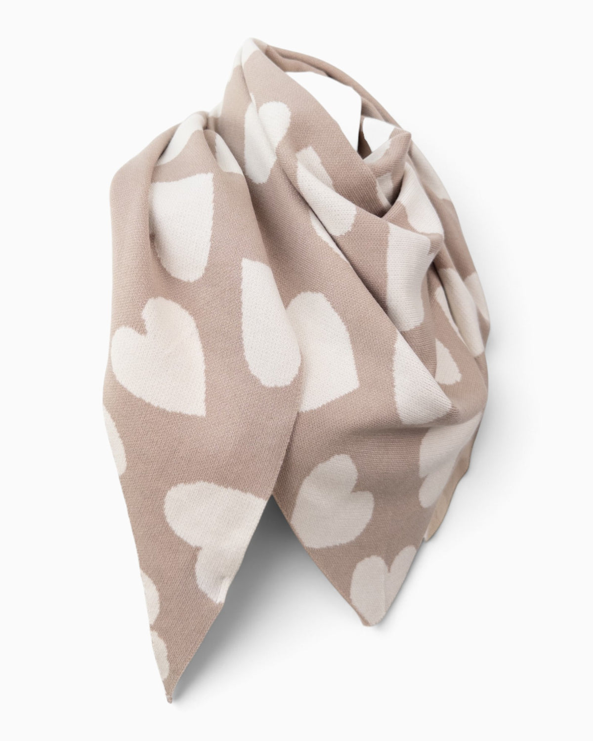 Dreieckstuch Herz taupe creme