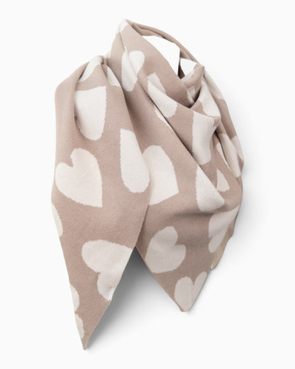 Dreieckstuch Herz taupe creme