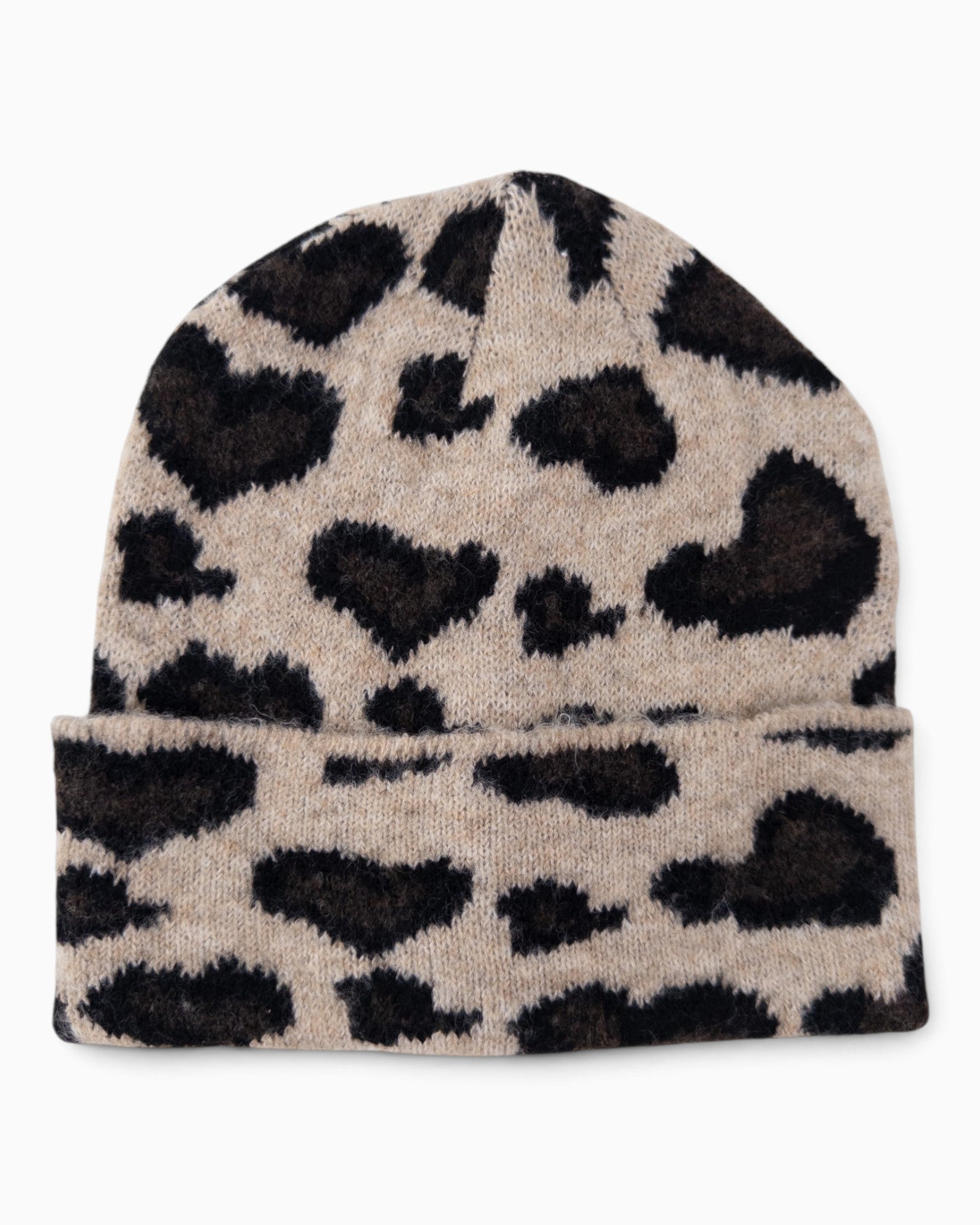 Mütze Leo Herz beige schwarz