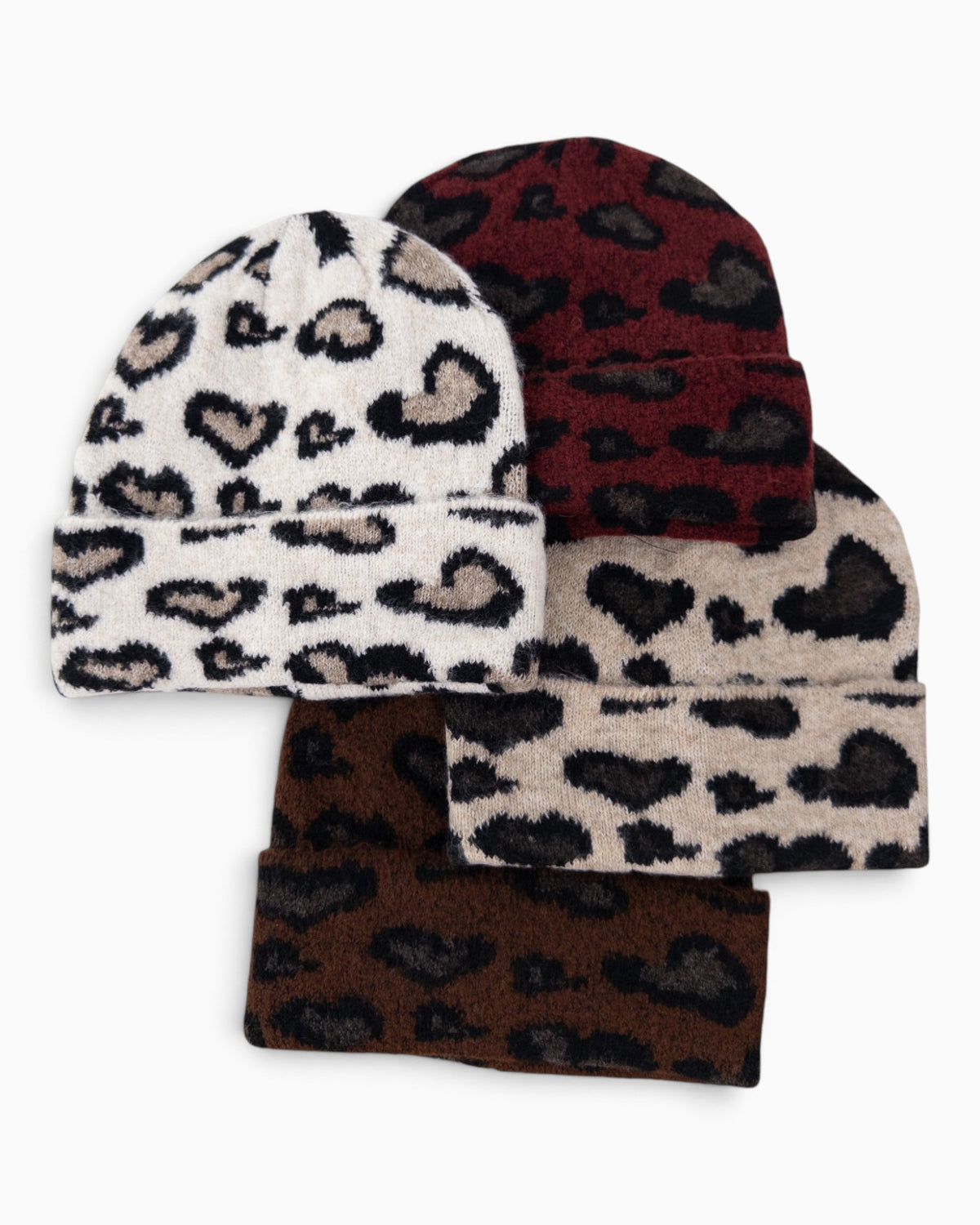 Mütze Leo Herz beige schwarz