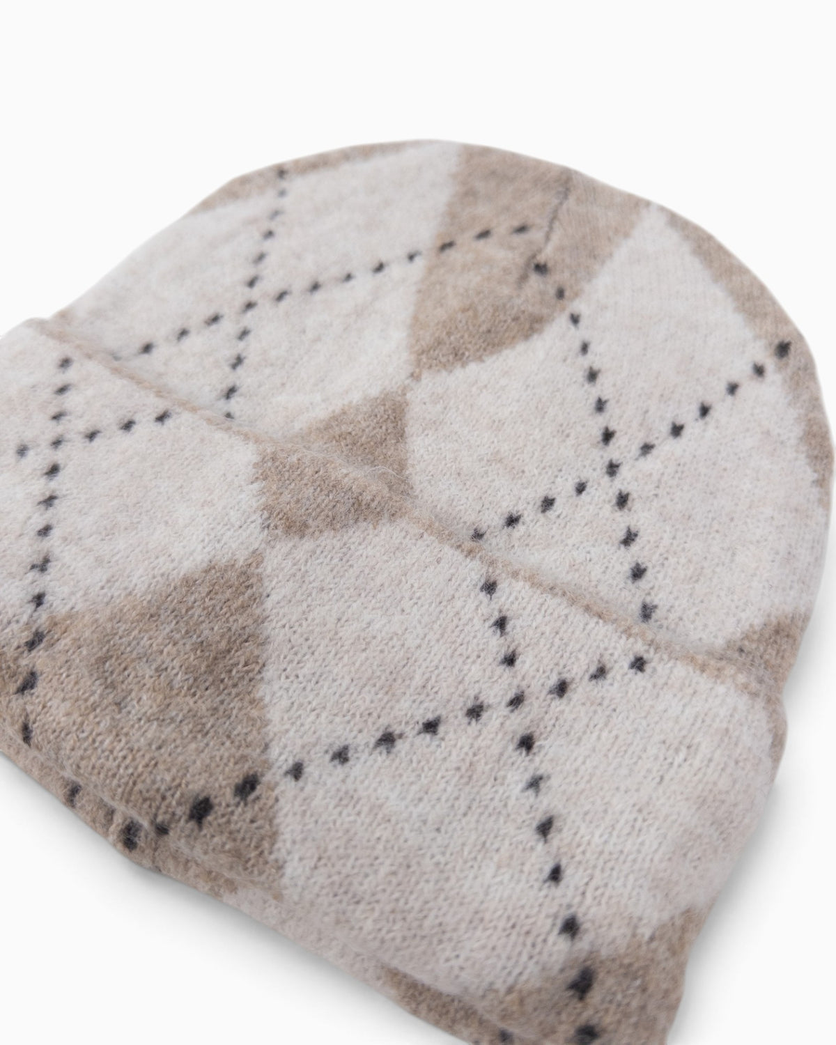 Mütze Karo creme beige