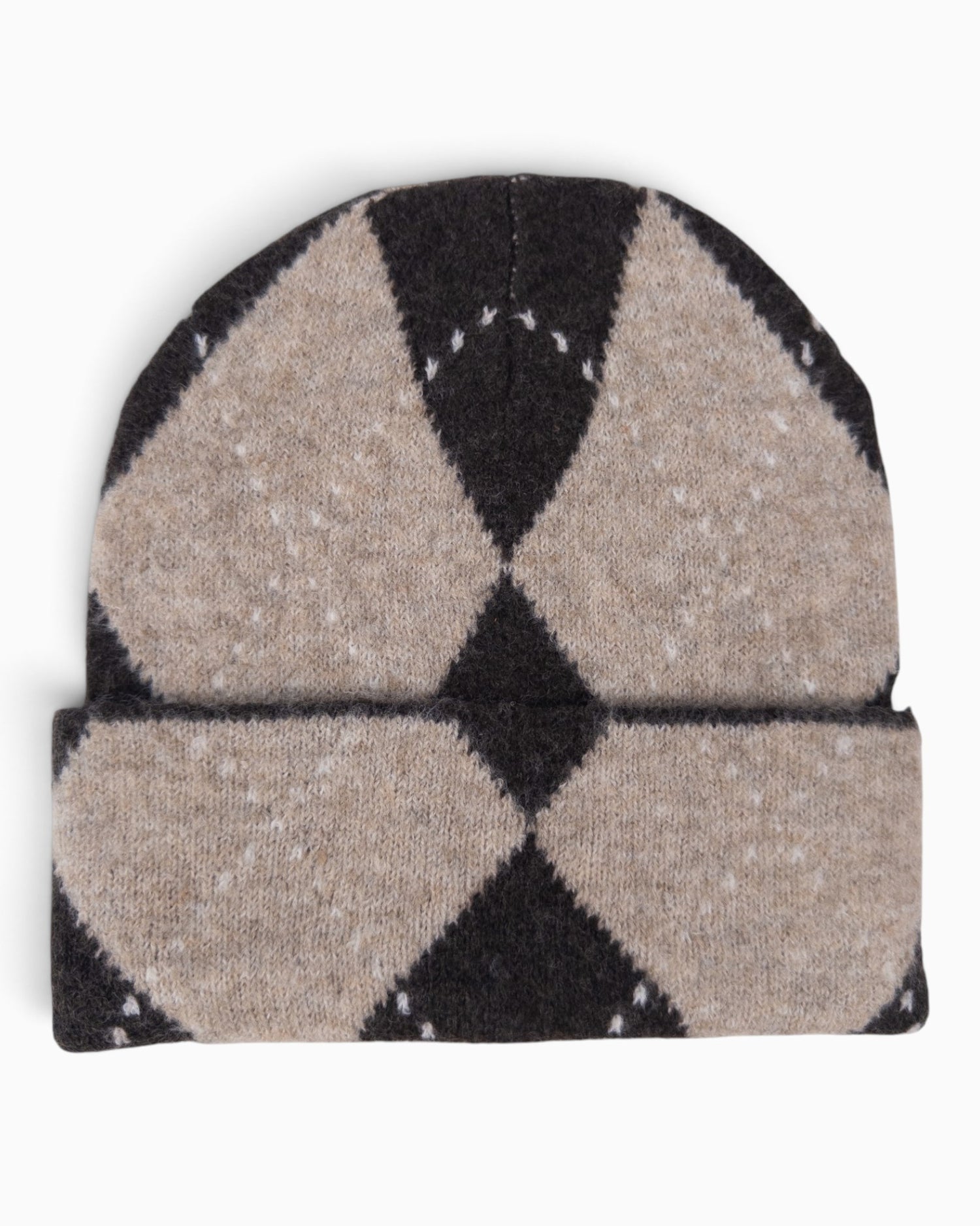 Mütze Karo beige anthrazit