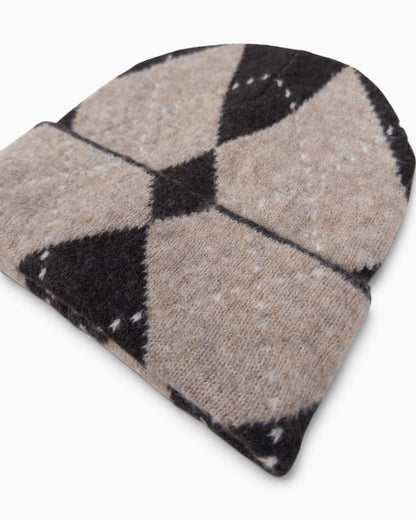 Mütze Karo beige anthrazit