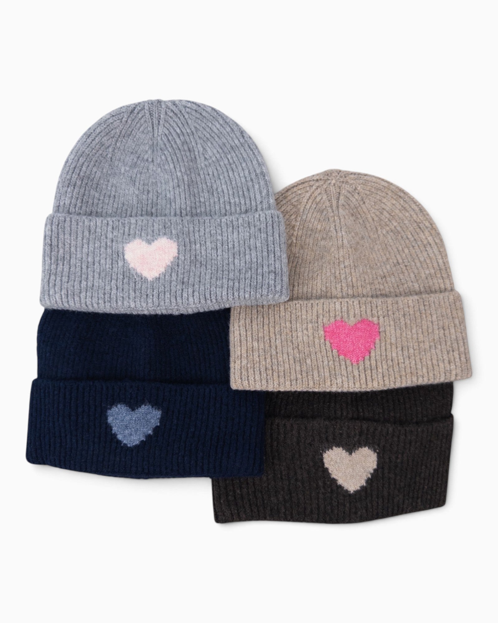 Mütze Herz navy hellblau