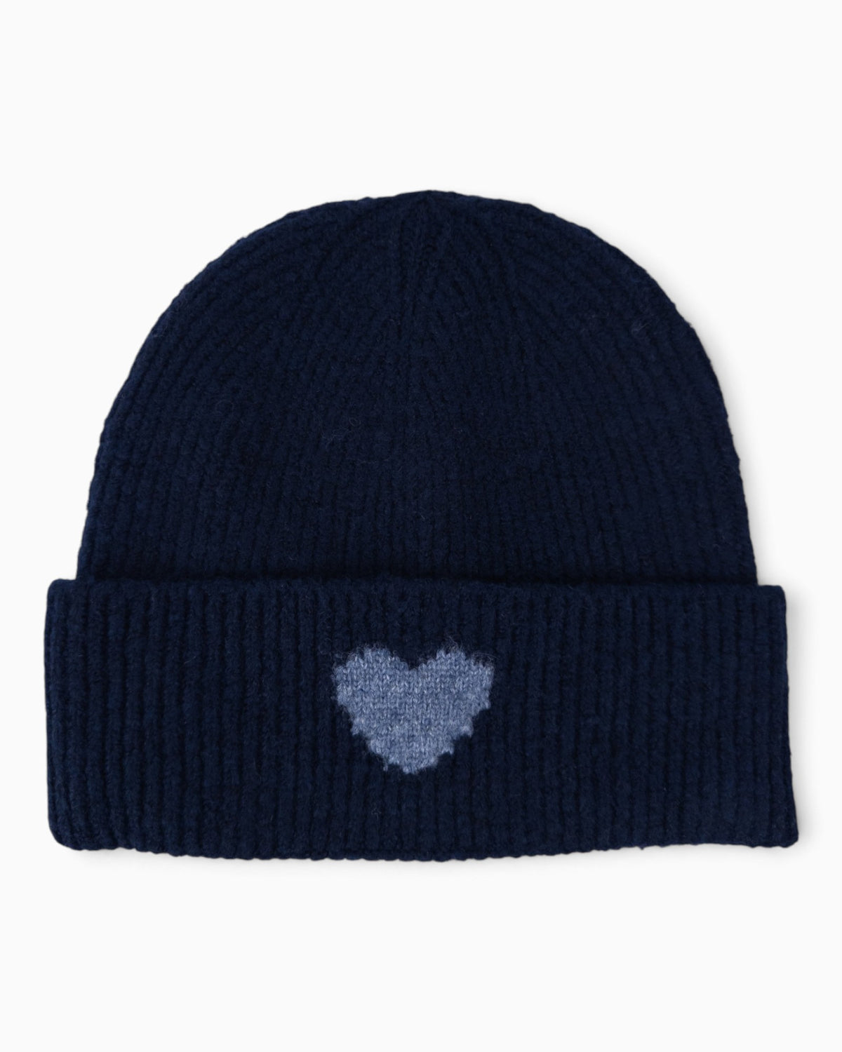 Mütze Herz navy hellblau