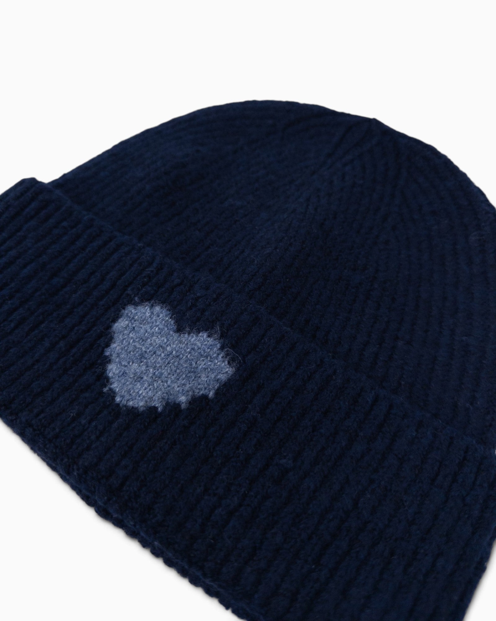 Mütze Herz navy hellblau