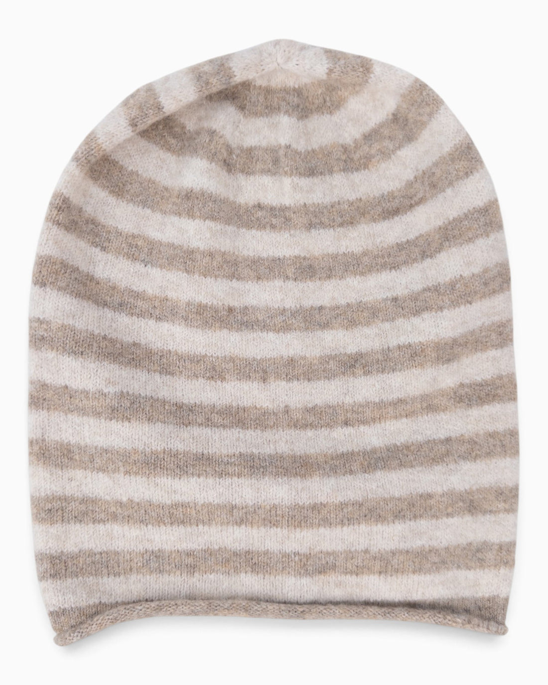 Mütze Streifen taupe creme
