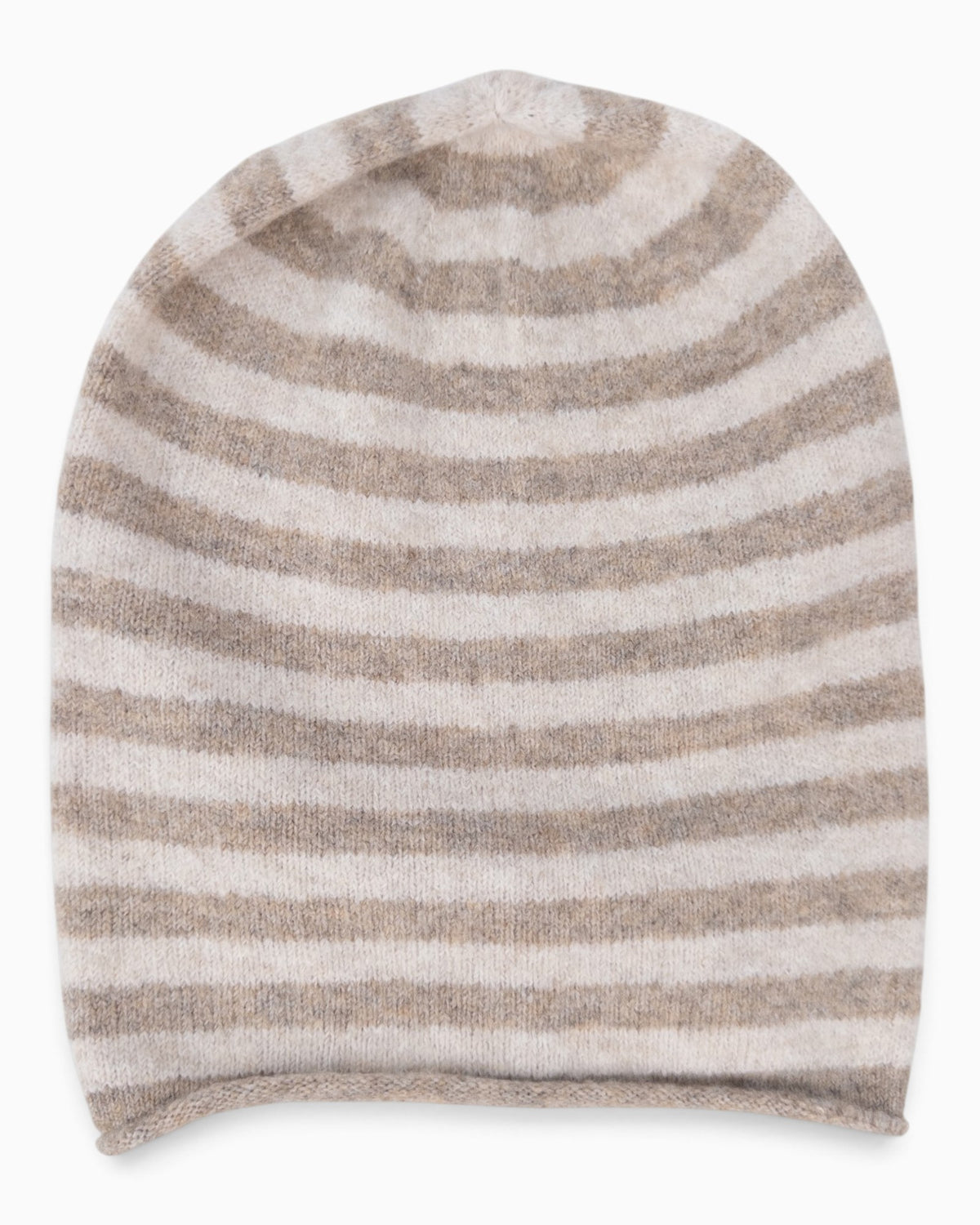 Mütze Streifen taupe creme