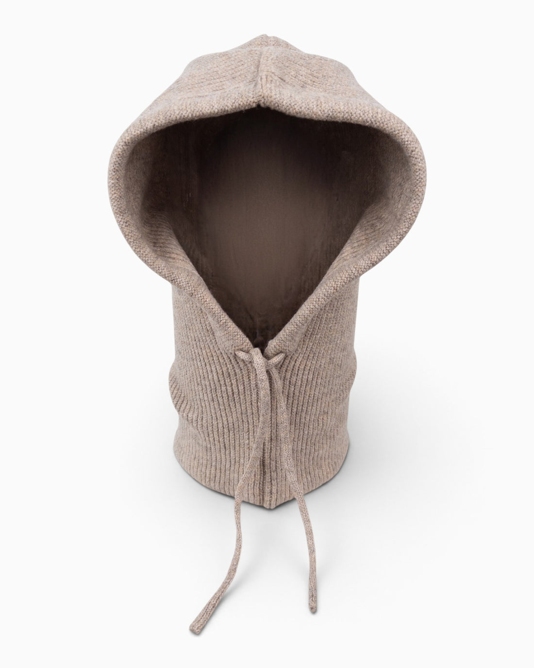 Kapuzenschal mit Bändern beige