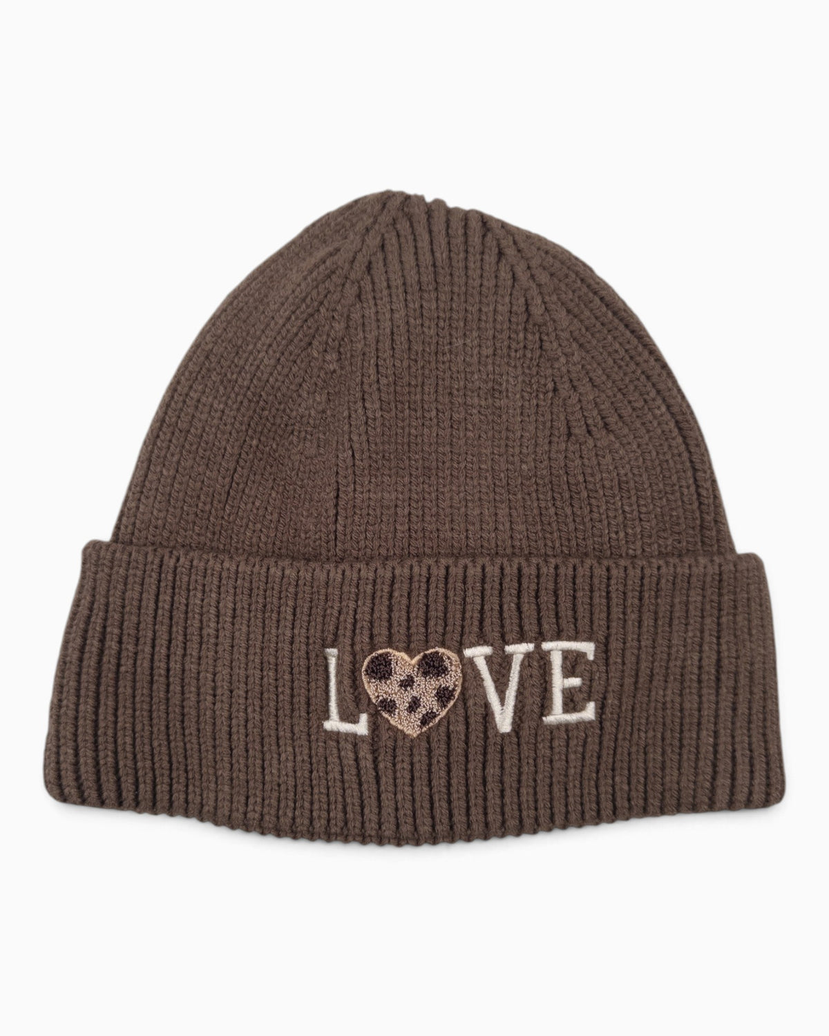 Mütze Love Herz dunkelbraun