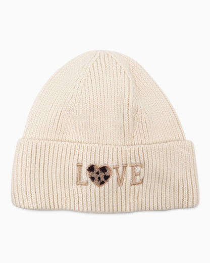 Mütze Love Herz creme