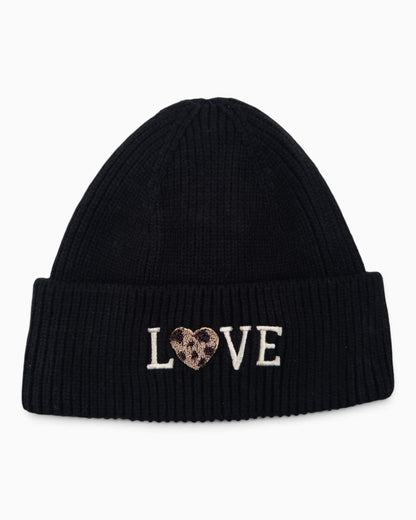 Mütze Love Herz schwarz