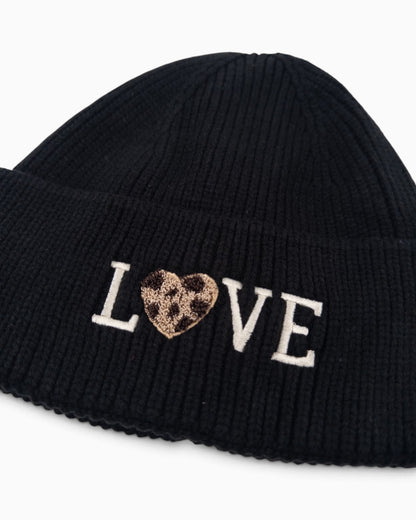 Mütze Love Herz schwarz