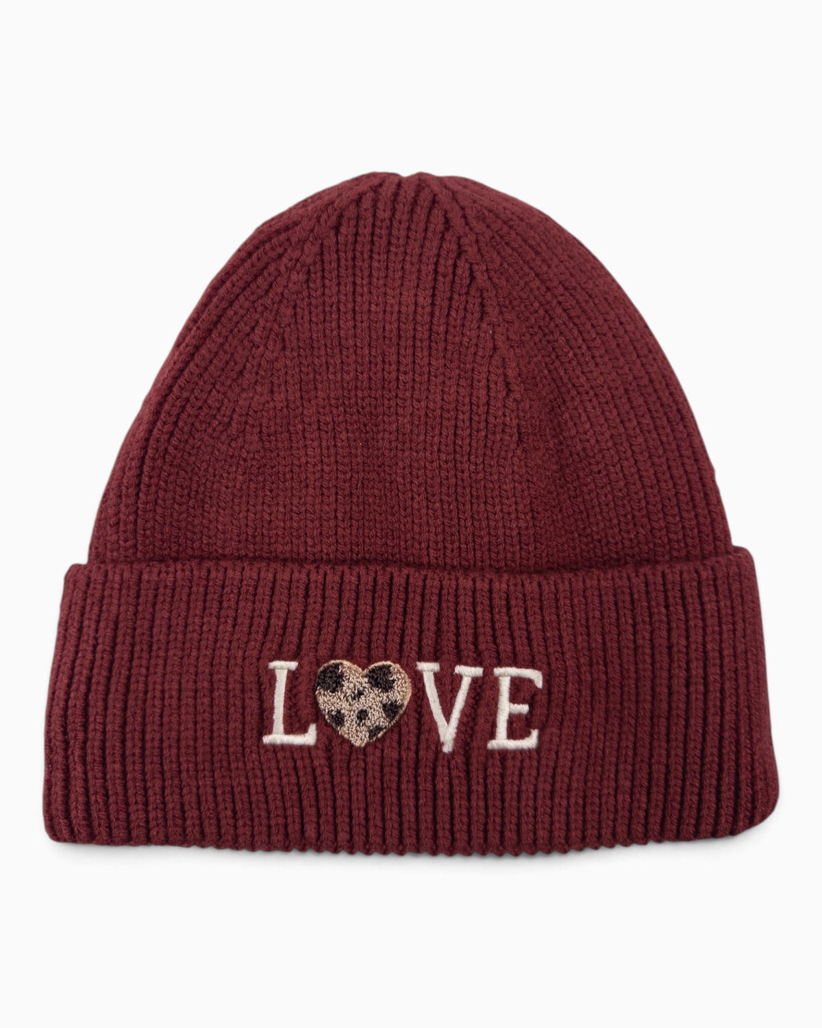 Mütze Love Herz weinrot