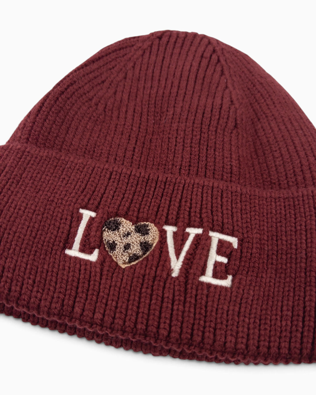 Mütze Love Herz weinrot