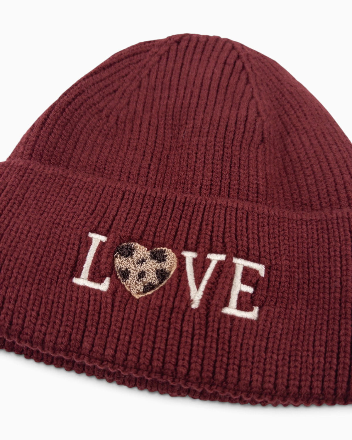 Mütze Love Herz weinrot