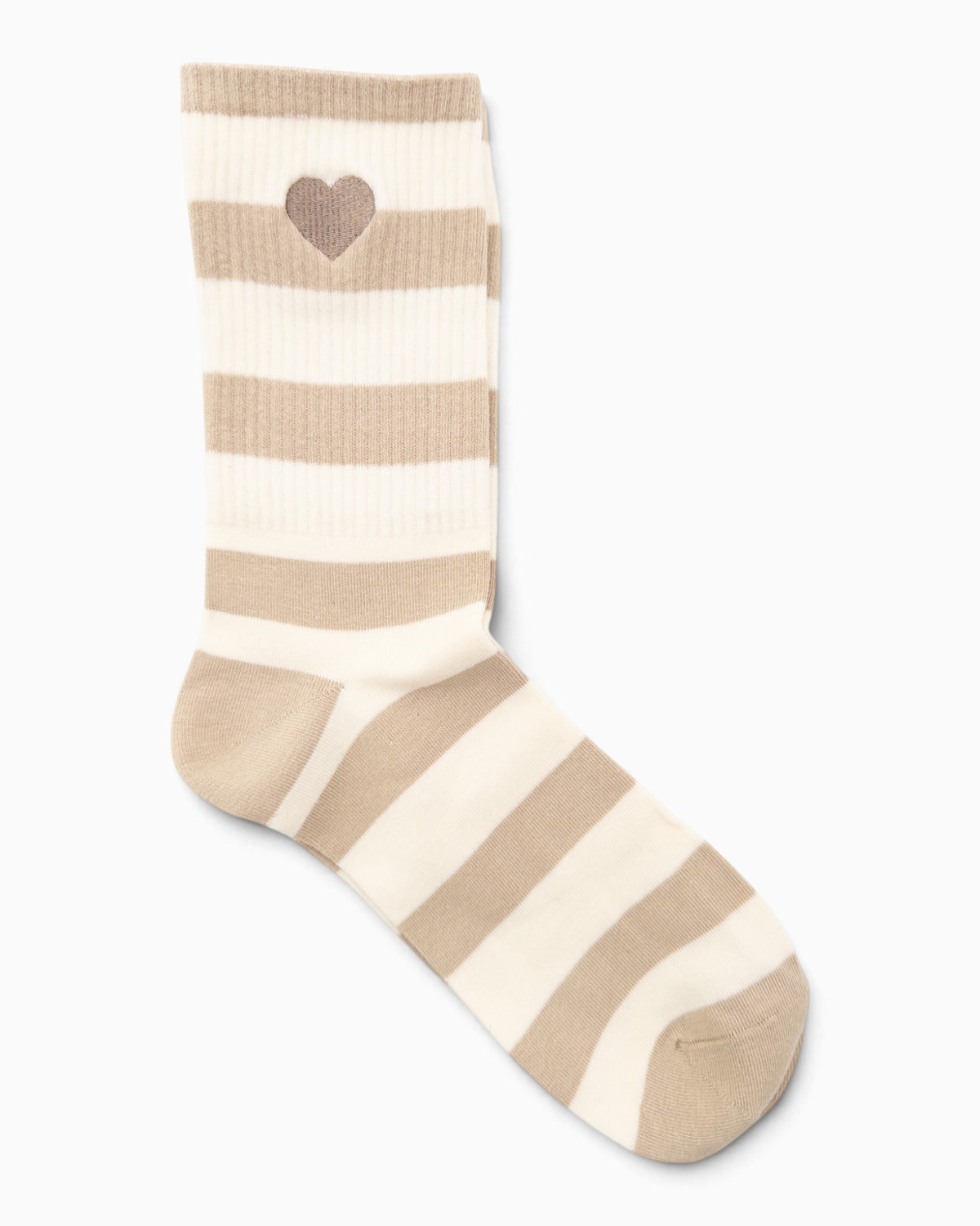 Socken Streifen Herz beige creme