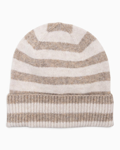 Mütze Streifen creme beige