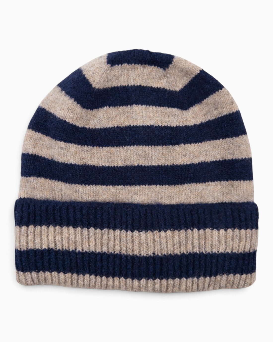 Mütze Streifen dunkelblau beige