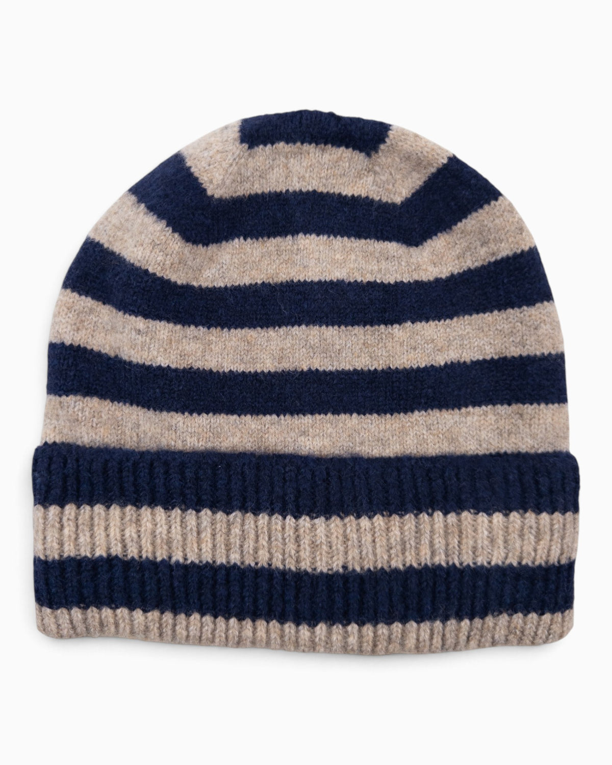 Mütze Streifen dunkelblau beige