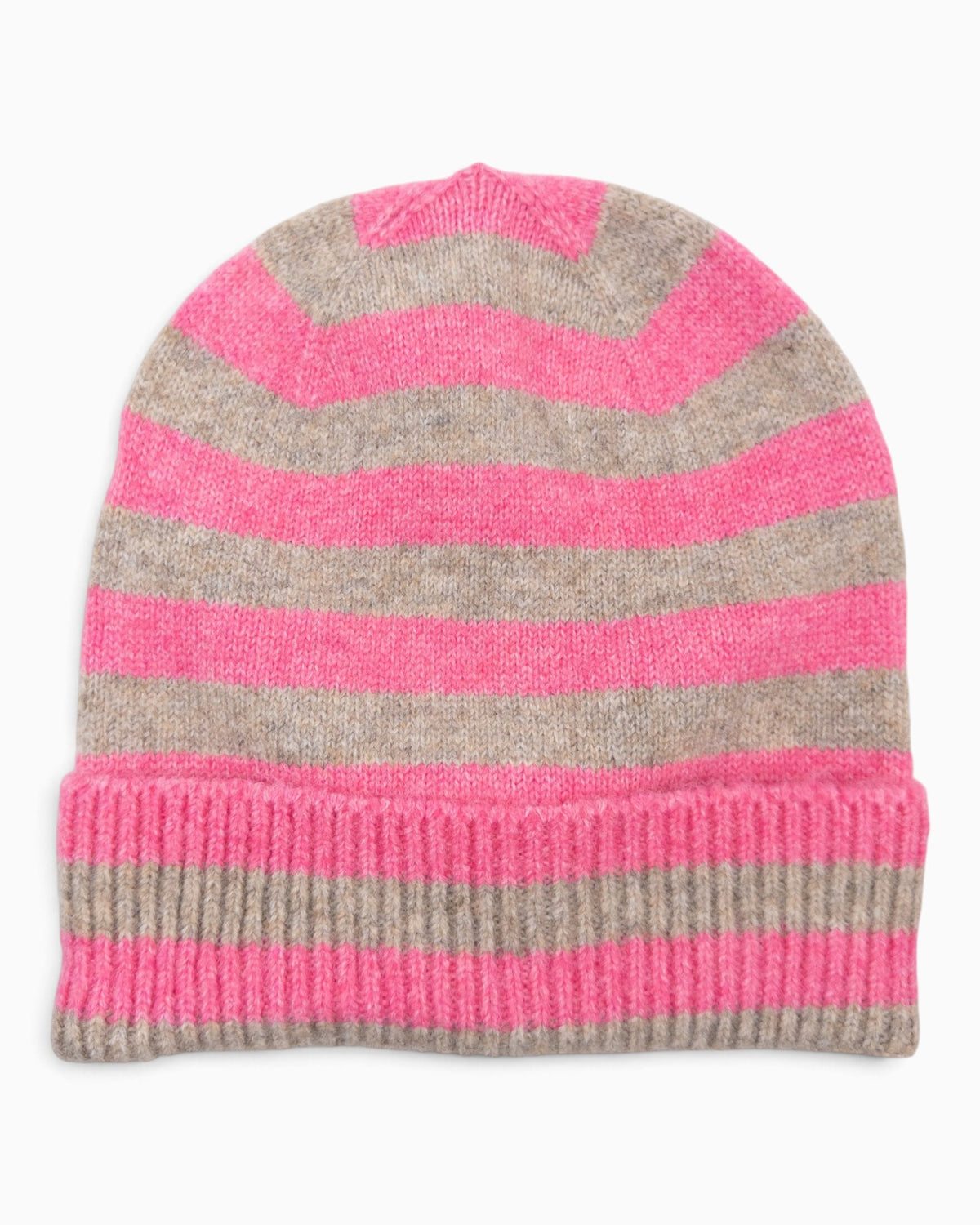 Mütze Streifen pink beige