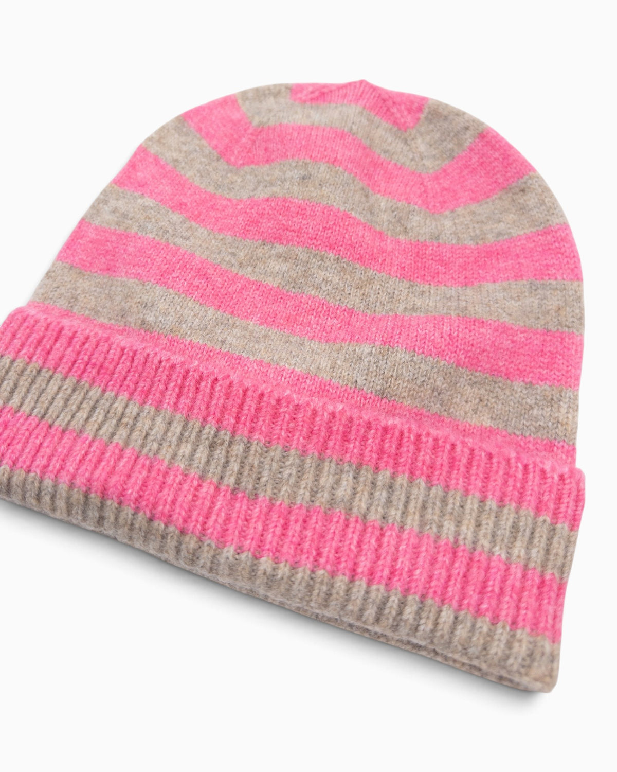 Mütze Streifen pink beige