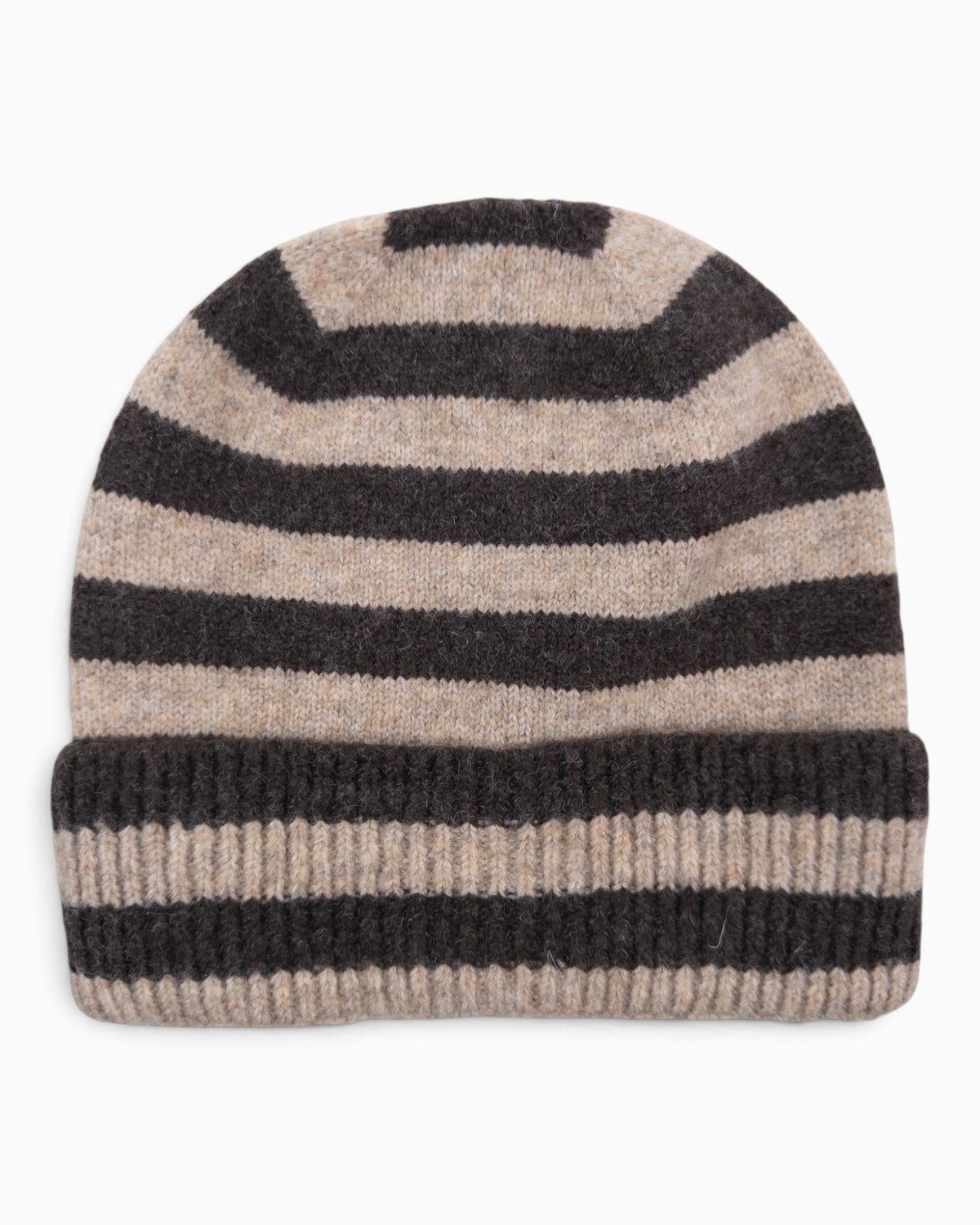 Mütze Streifen dunkelbraun beige