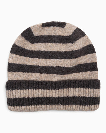 Mütze Streifen dunkelbraun beige