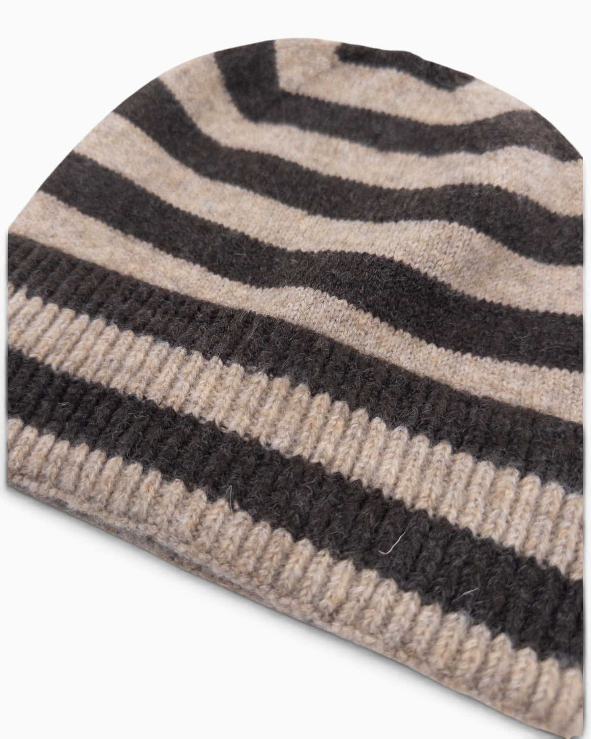 Mütze Streifen dunkelbraun beige