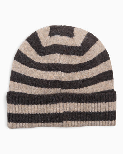 Mütze Streifen dunkelbraun beige
