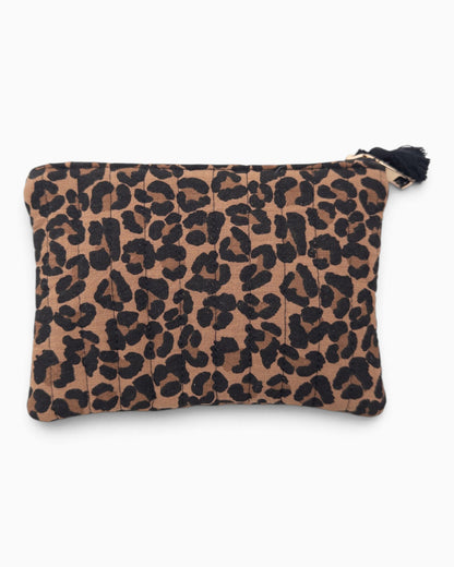 Kosmetiktasche Leo flach hellbraun