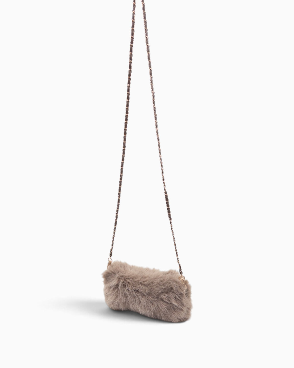 Umhängetasche Kunstfell klein taupe