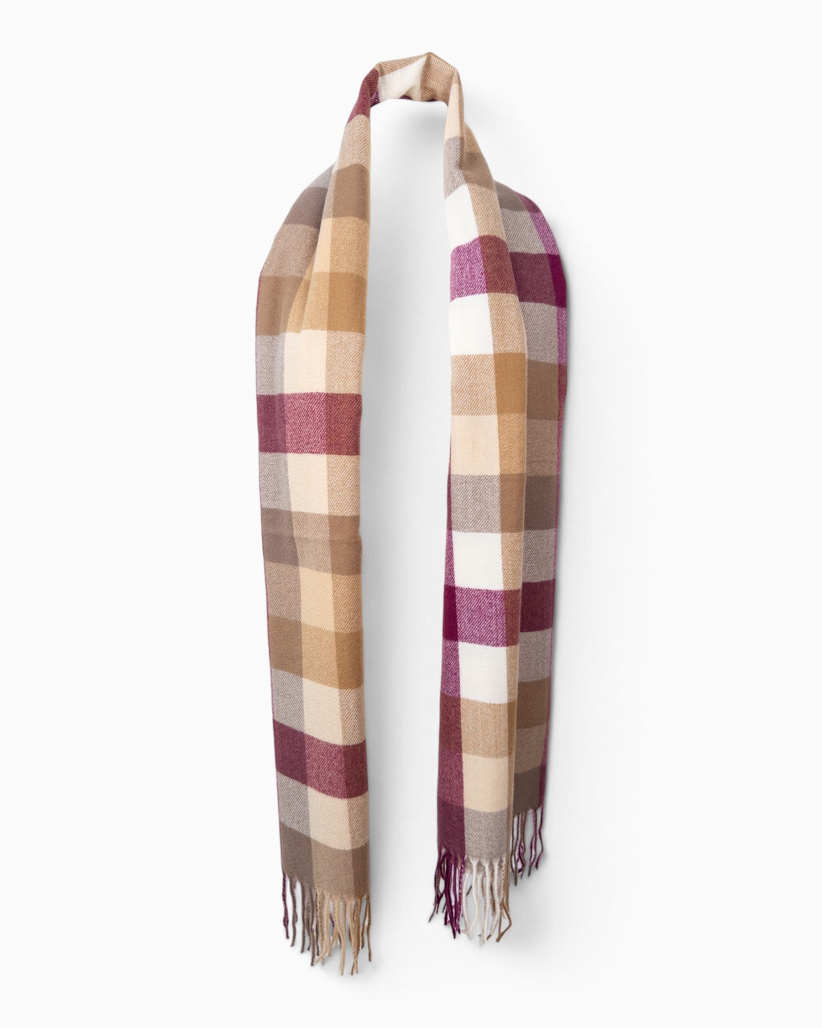 Schal Karo beige berry