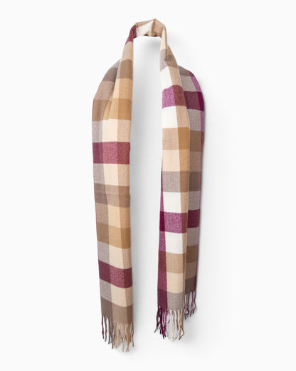 Schal Karo beige berry