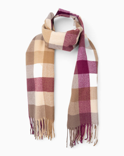 Schal Karo beige berry