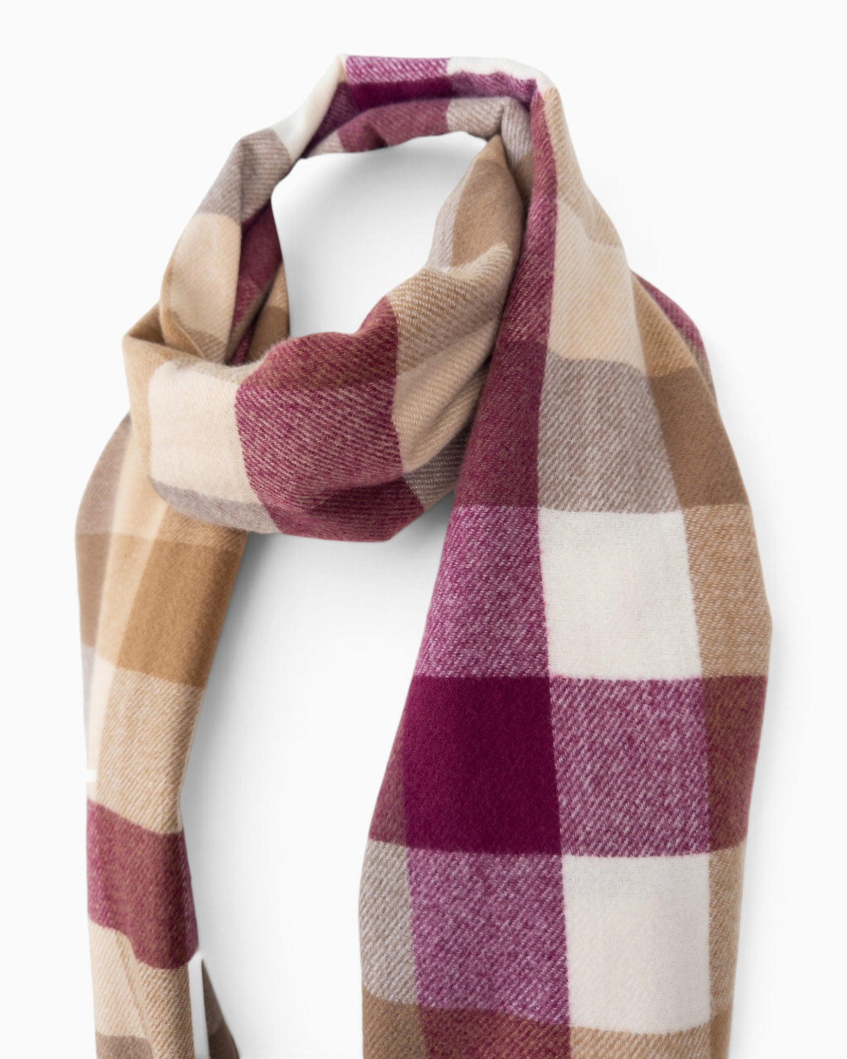 Schal Karo beige berry
