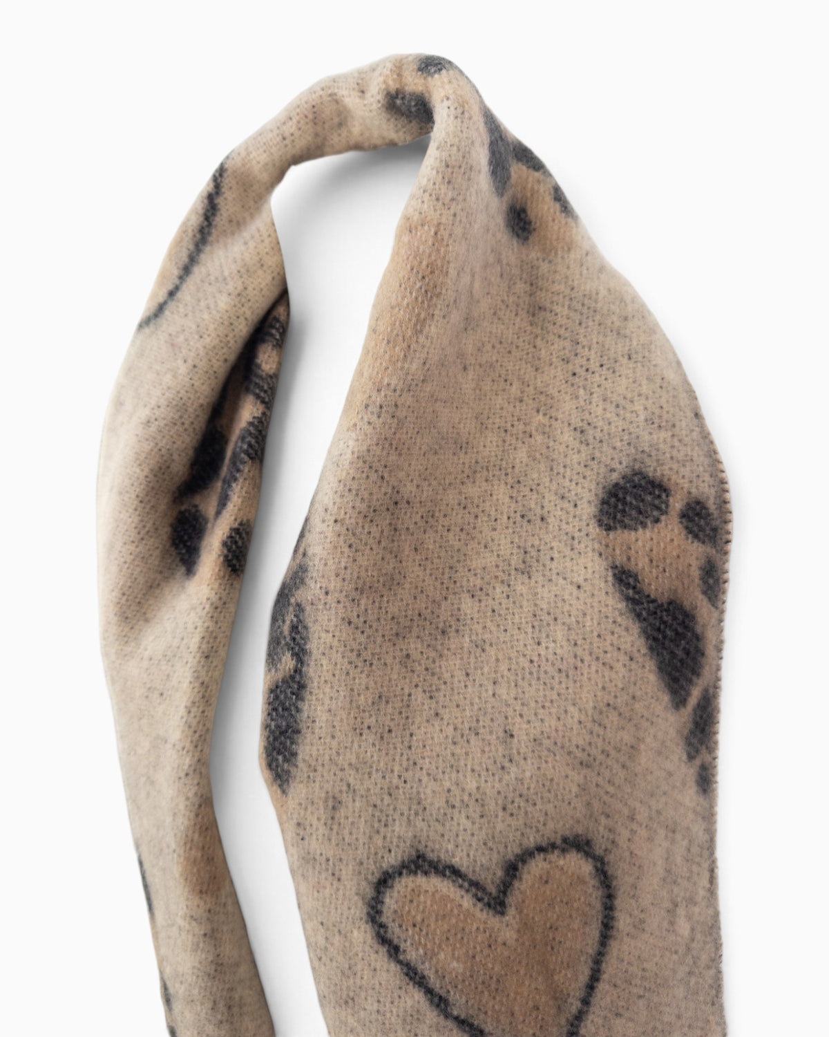Schal Leo Herzen beige braun