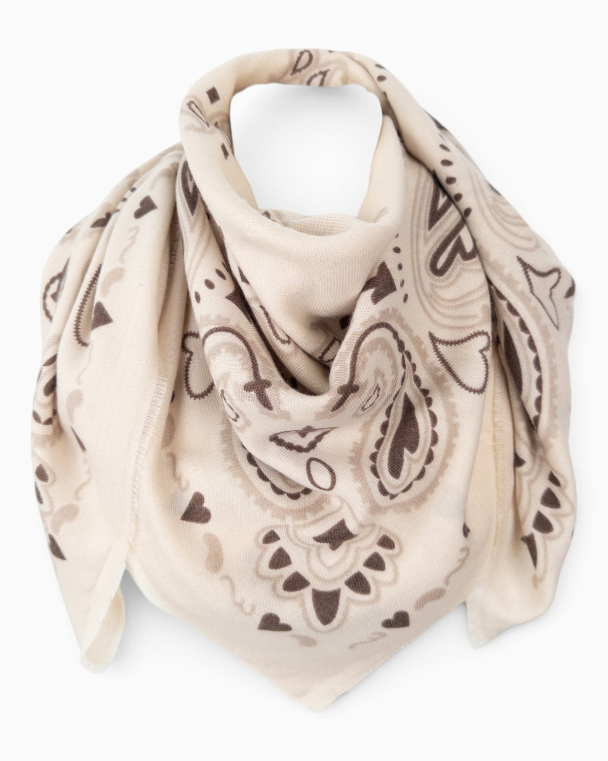 Quadratisches Tuch Paisley beige