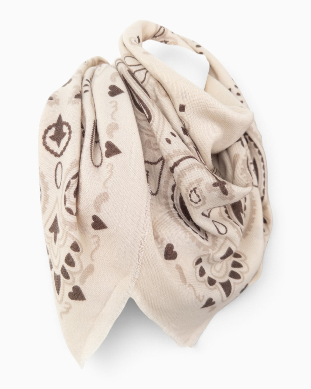 Quadratisches Tuch Paisley beige